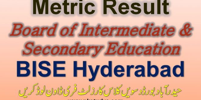 BISE Hyderabad Board Annual Metric Result 2022 Free Download