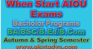 Allama Iqbal Open University Exams Start Date