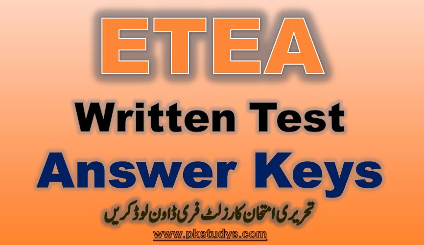 ETEA written Test Results 2022 for Jobs and admissions