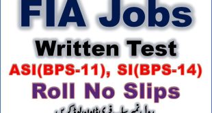 FIA Roll Number Slips 2023 for Written Test free Download