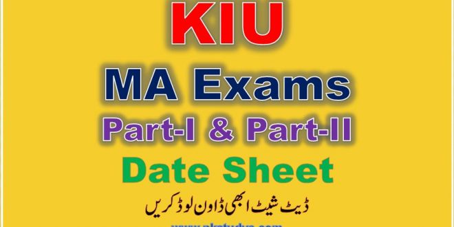 Private Annual Examination KIU MA Date Sheet 2023 Check Now