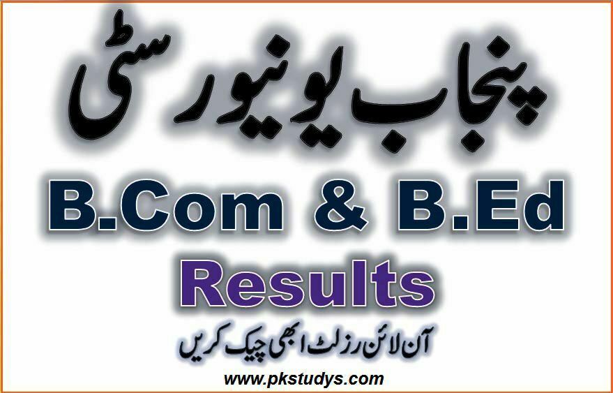 Punjab University Lahore PU B.Com B.Ed Result 2023 check now