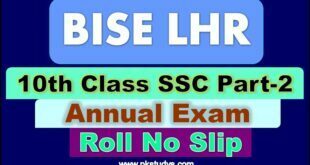 Download Online Lahore Board 10th Class Roll No Slip 2023