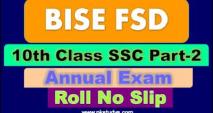 Download Online BISE FSD 10th Class Roll Number Slip 2023