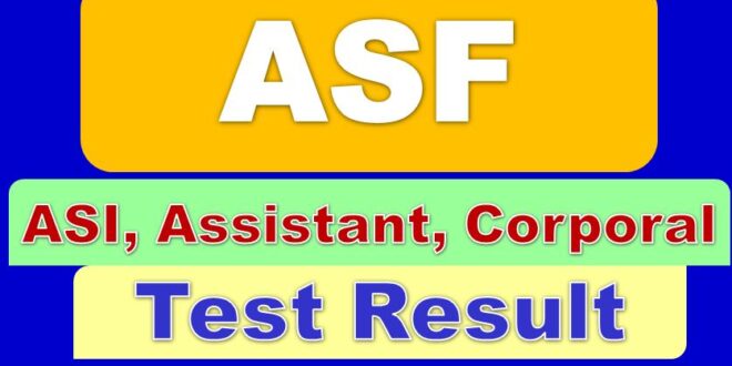 Download Online ASF Jobs Written Test Result 2022
