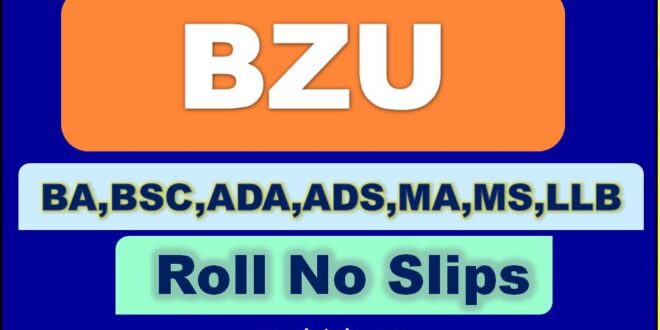 Download Online BZU Multan Roll Number 2022 All Programs