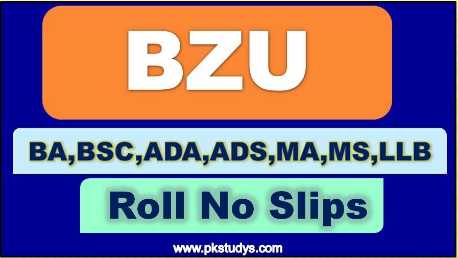 Download Online BZU Multan Roll Number 2022 All Programs