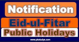 Notification Eid-ul-Fitar Holidays 2022 Govt Announcement