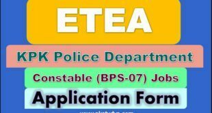 Apply Online ETEA KPK Police Constable (BPS-07) Jobs 2022
