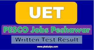 Download Online UET Test Result PESCO Jobs 2022 Answer Keys