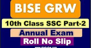 Check Online BISE GRW 10th Class Roll No Slip 2023