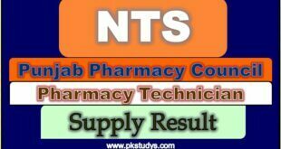 Check Online Pharmacy Technician Supply Result 2022 NTS