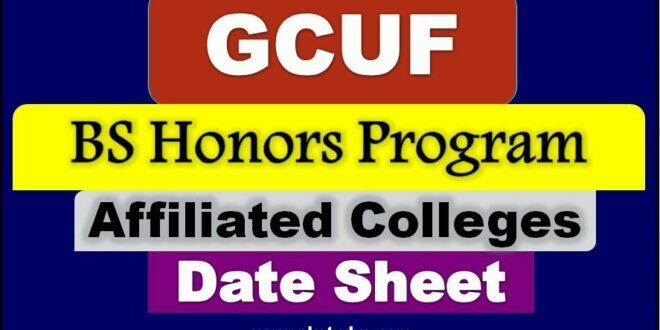 Download GCUF BS Honors Date Sheet 2022 Final Examination