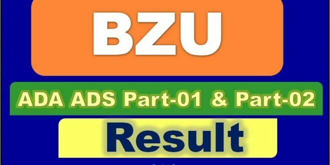 Download BZU Multan ADA ADS Result 2023 Part-01 & Part-02