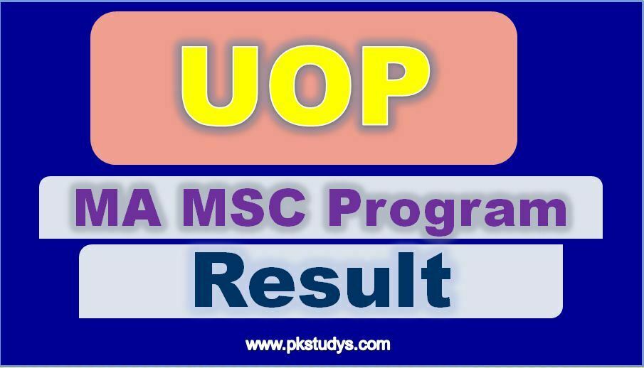 Download Online UOP MA MSC Result 2022 Regular & Private