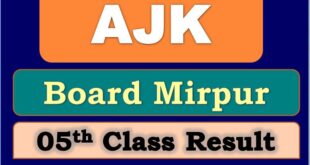 Check Online 05th Class Result 2022 Azad Jammu Kashmir