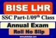 Download Online BISE Lahore 09th Class Roll No Slip 2023