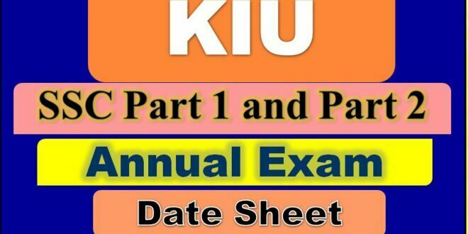 Download Online KIU Matric Date Sheet 2022 Annual Exam