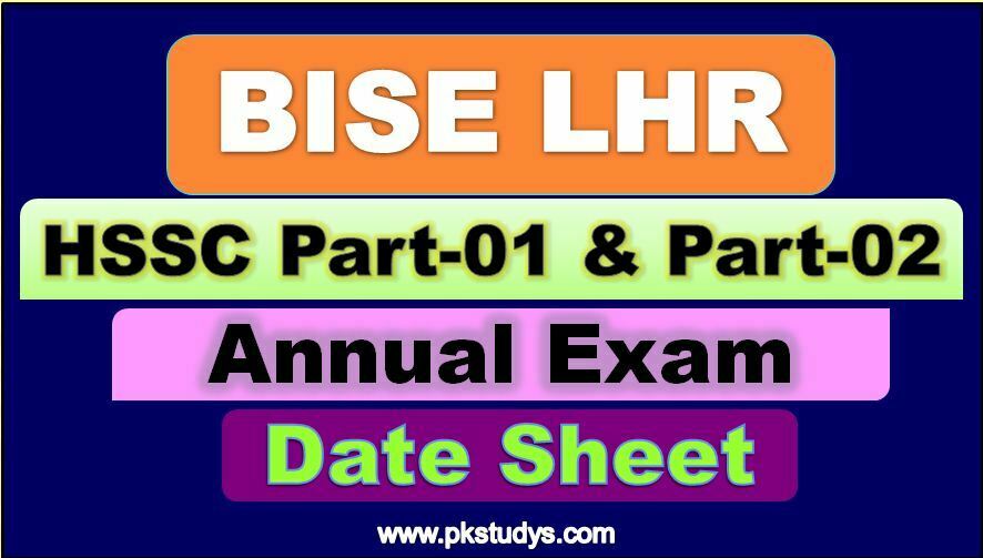 Download Online BISE LHR HSSC FA FSC Date Sheet 2022 