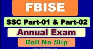 Check Online FBISE Roll No Slip 2022 SSC Part-01 and Part 2