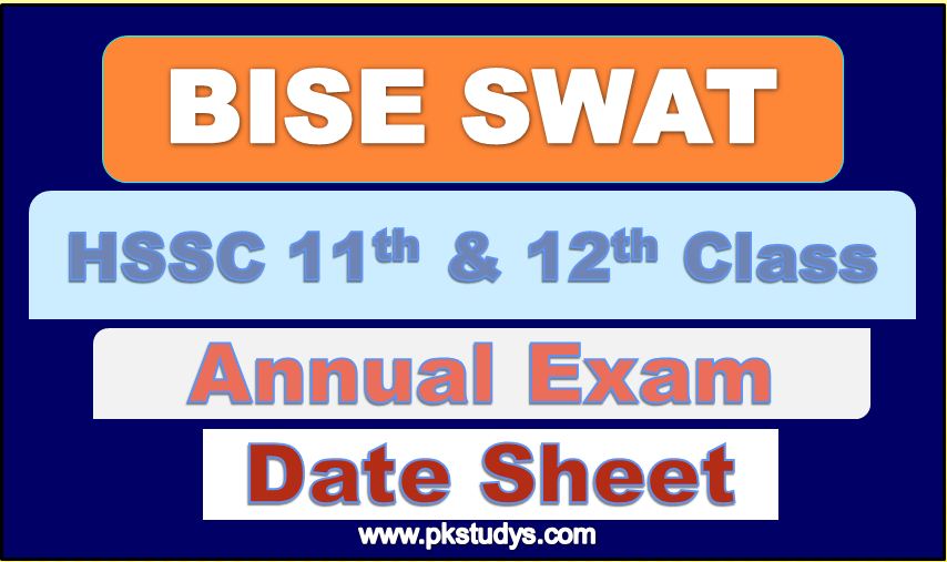 Download Online BISE Swat HSSC Date Sheet 2022 FA FSC