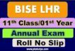 Download Online BISE LHR 11th Class Roll No Slip 2022