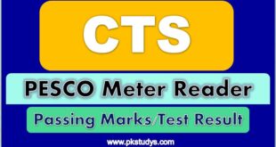 Check Online Passing Marks CTS PESCO Meter Reader Jobs 2022