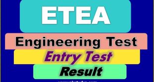 Check Online ETEA Engineering Test Result 2022- etea.edu.pk