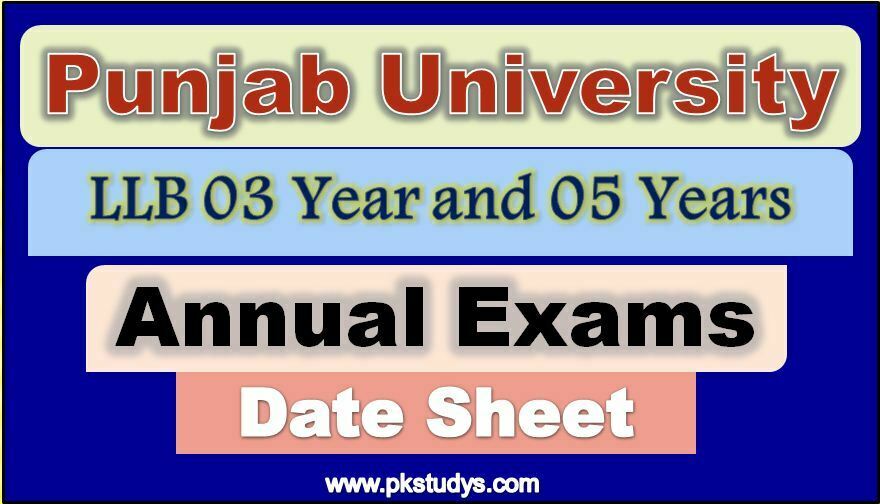 Download Online PU LLB Date Sheet 2022 Annual Examination 