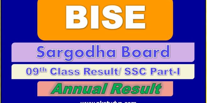 Check Online BISE Sargodha 9th Class Result 2022 SSC-I