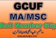 MA MSC GCUF Roll Number Slip 2023 Annual Examination