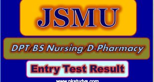 Check Online JSMU Entry Test Result 20223-jsmu.edu.pk