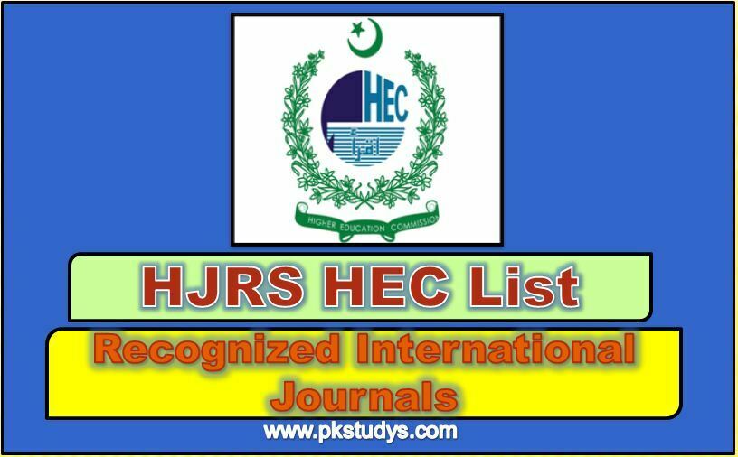 Download HJRS HEC List 2023 Recognized Journals-hec.gov.pk